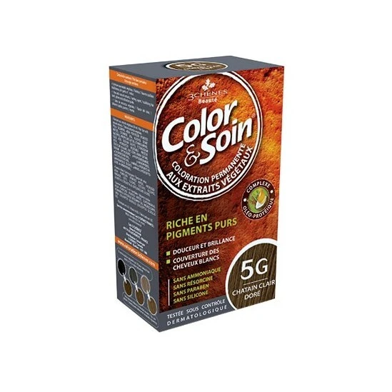 Les 3 Chênes Color & Soin Coloration Châtain Clair Doré 5G 135ml 3 Les 3 Chênes Color & Soin Coloration Châtain Clair Doré 5G 135ml