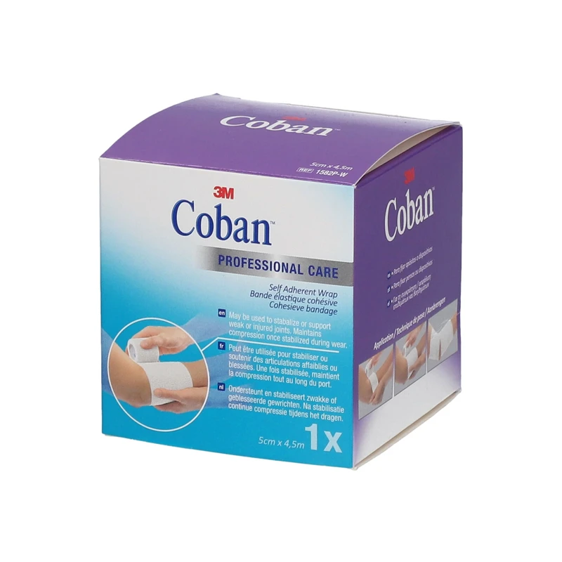 3M Coban Bande Cohésive Blanc 5cm X 2,3m 3 3M Coban Bande Cohésive Blanc 5cm X 2,3m