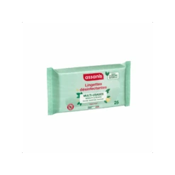 Assanis Lingettes Désinfectantes Multi-Usages, 25 Unités