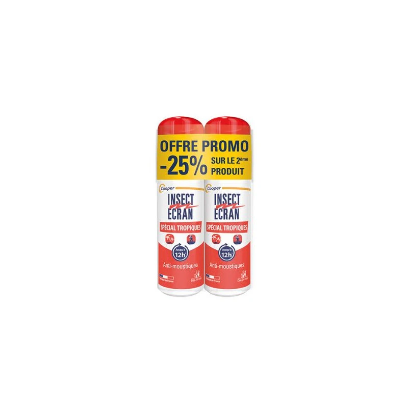 COOPER Insect Ecran - Répulsif Peau Spécial Tropiques - 2x75 Ml 3 COOPER Insect Ecran - Répulsif Peau Spécial Tropiques - 2x75 Ml