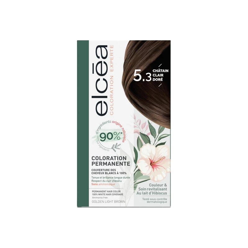 Elcéa Coloration Experte Permanente Kit Châtain Clair Doré 5.3 3 Elcéa Coloration Experte Permanente Kit Châtain Clair Doré 5.3
