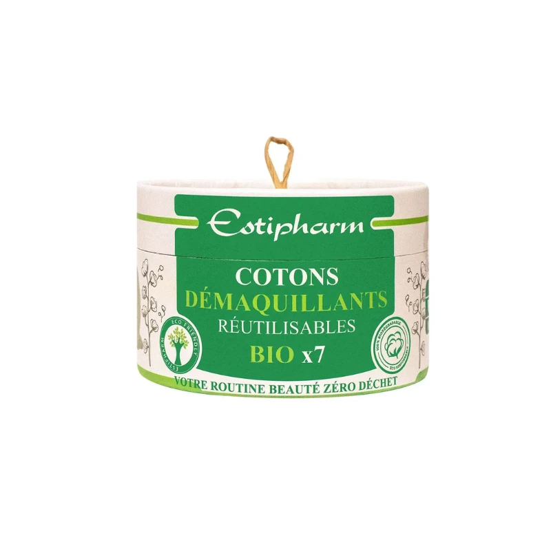 Estipharm Cotons Démaquillants Réutilisables Bio X7 3 Estipharm Cotons Démaquillants Réutilisables Bio X7