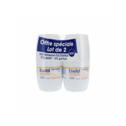 Etiaxil Anti-Transpirant Tolérance 48H Peaux Sensibles Roll-On Lot De 2 X 50 Ml