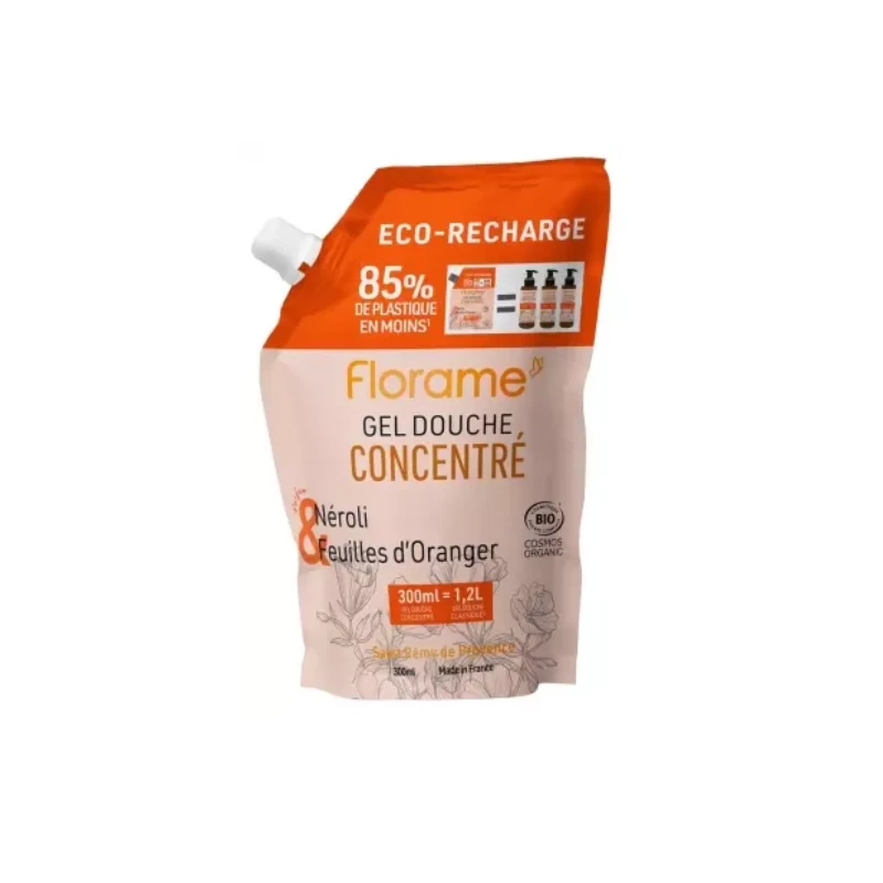 Florame Gel Douche Concentré Néroli Et Feuilles D'Oranger Éco-Recharge Bio 300 Ml 3 Florame Gel Douche Concentré Néroli Et Feuilles D'Oranger Éco-Recharge Bio 300 Ml