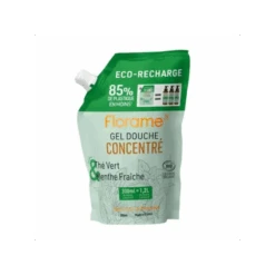 Florame Gel Douche Concentré Thé Vert Et Menthe Fraîche Éco-Recharge Bio 300 Ml