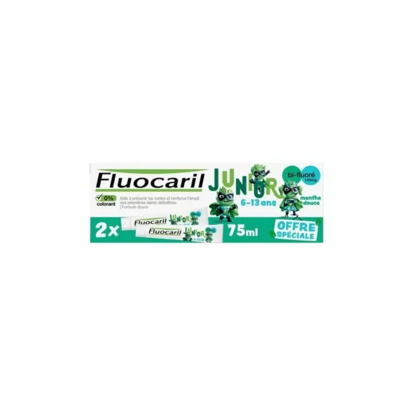 Fluocaril Junior Dentifrice 6-13 Ans Menthe Douce Lot De 2 X 75ml 3 Fluocaril Junior Dentifrice 6-13 Ans Menthe Douce Lot De 2 X 75ml