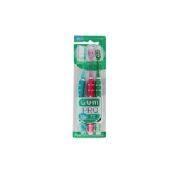 GUM Brosse à Dents Souple PRO - Lot De 3 Brosses à Dents