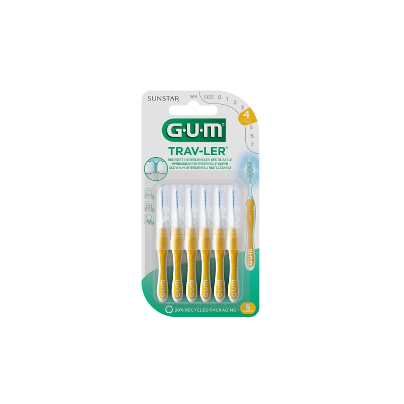 Gum Trav-ler Brossettes Interdentaires 1.3mm X6 3 Gum Trav-ler Brossettes Interdentaires 1.3mm X6