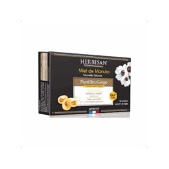 Herbesan Pastilles Gorge Miel De Manuka Coeur Fondant IAA15+ - Boîte De 16 Pastilles
