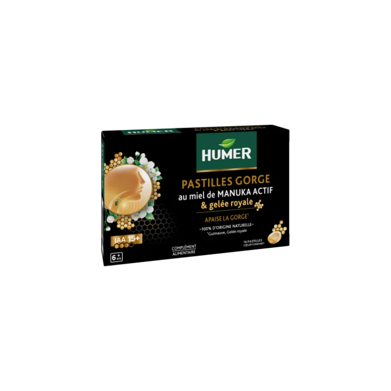 Humer Pastilles Gorge Au Miel De Manuka Actif IAA 15+ X 16 3 Humer Pastilles Gorge Au Miel De Manuka Actif IAA 15+ X 16