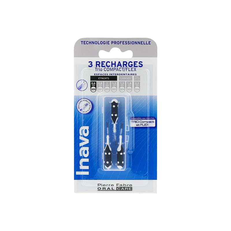 Inava Trio Compact Brossette Interdentaire Recharge Noire 3 Inava Trio Compact Brossette Interdentaire Recharge Noire