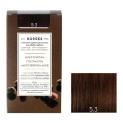 Korres Huile D'argan Coloration Permanente 5.3 Châtain Clair Doré