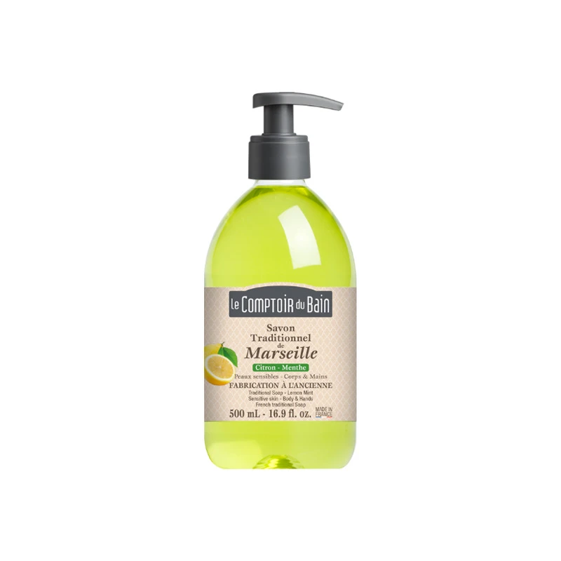 Le Comptoir Du Bain Savon De Marseille Citron Menthe 500ml 3 Le Comptoir Du Bain Savon De Marseille Citron Menthe 500ml