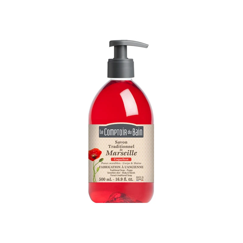 Le Comptoir Du Bain Savon De Marseille Coquelicot 500ml 3 Le Comptoir Du Bain Savon De Marseille Coquelicot 500ml