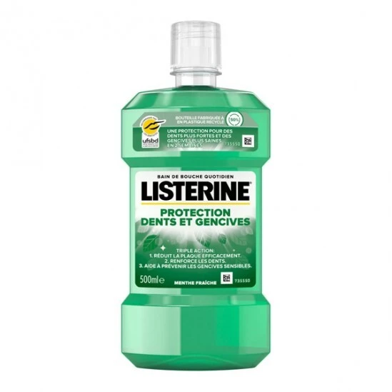 Listerine Protection Dents Et Gencives Menthe Fraîche 500ml 3 Listerine Protection Dents Et Gencives Menthe Fraîche 500ml