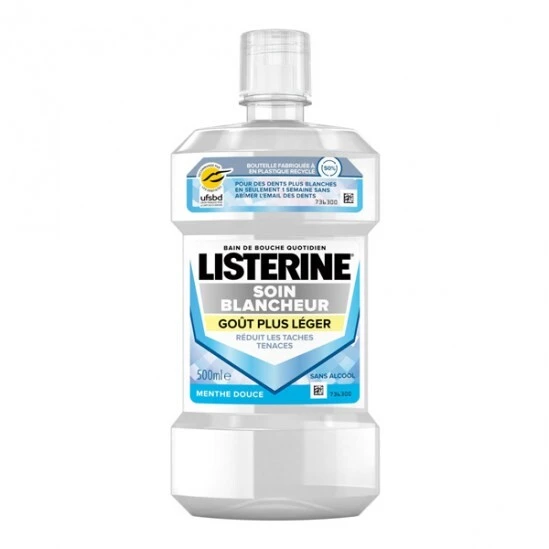 Listerine Soin Blancheur Menthe Douce Goût Plus Léger 500ml 3 Listerine Soin Blancheur Menthe Douce Goût Plus Léger 500ml