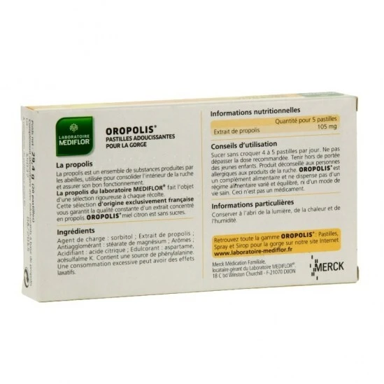 Mediflor Oropolis Pastilles Adoucissantes Pour La Gorge Miel Citron X 20 5 Mediflor Oropolis Pastilles Adoucissantes Pour La Gorge Miel Citron X 20 – Image 3