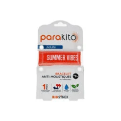 Parakito Adulte Bracelet Anti-moustiques Rechargeable Good Vibes Orange