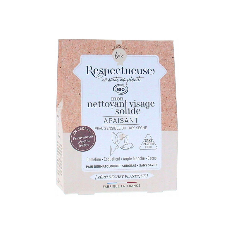 Respectueuse Nettoyant Visage Solide Apaisant Bio 35gr 3 Respectueuse Nettoyant Visage Solide Apaisant Bio 35gr