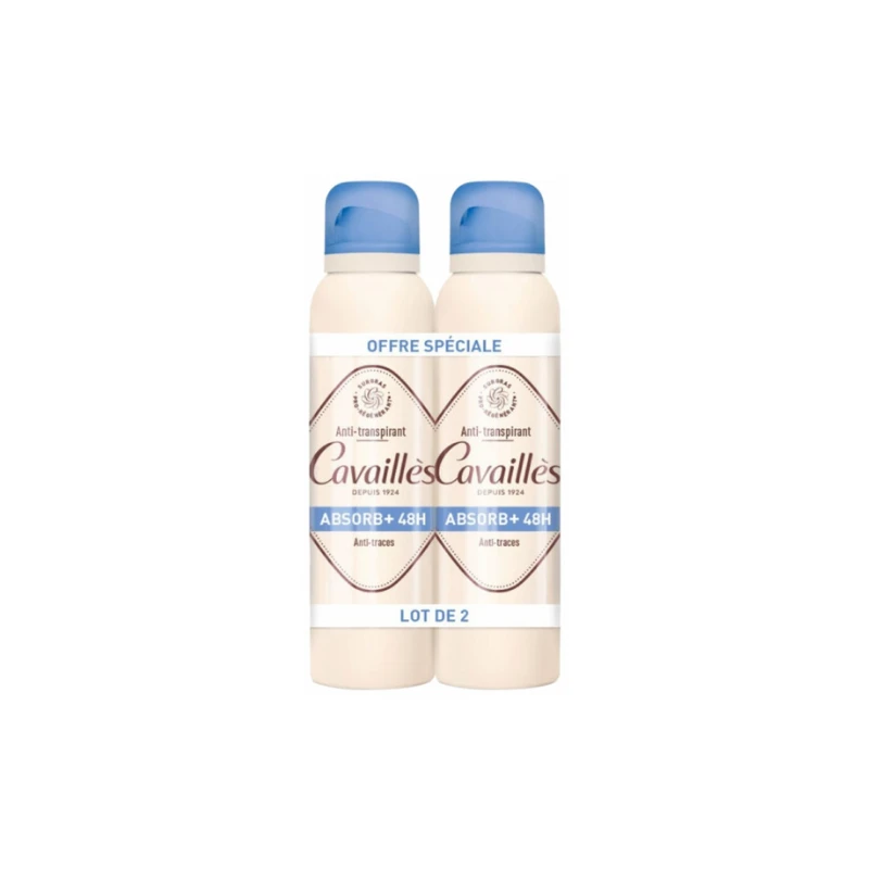 Rogé Cavailles Déodorant Absorb+ Lot De 2x150ml Spray 3 Rogé Cavailles Déodorant Absorb+ Lot De 2x150ml Spray