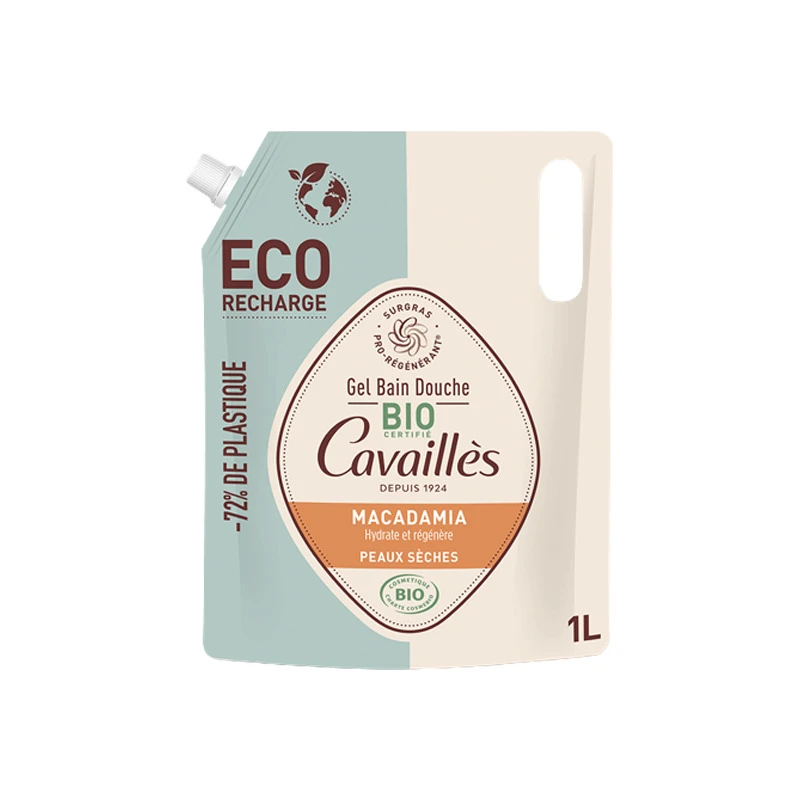 Rogé Cavaillès Gel Bain Douche Macadamia Bio éco-recharge 1L 3 Rogé Cavaillès Gel Bain Douche Macadamia Bio éco-recharge 1L