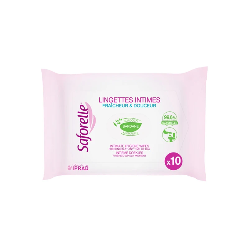 Saforelle Fraîcheur & Douceur 10 Lingettes Intimes 3 Saforelle Fraîcheur & Douceur 10 Lingettes Intimes