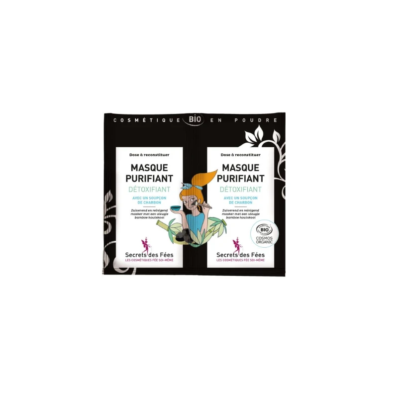 Secrets Des Fées Masque Purifiant Détoxifiant Bio (PEEL-OFF) - Sachet 2 Doses De 4,5 G 3 Secrets Des Fées Masque Purifiant Détoxifiant Bio (PEEL-OFF) - Sachet 2 Doses De 4,5 G