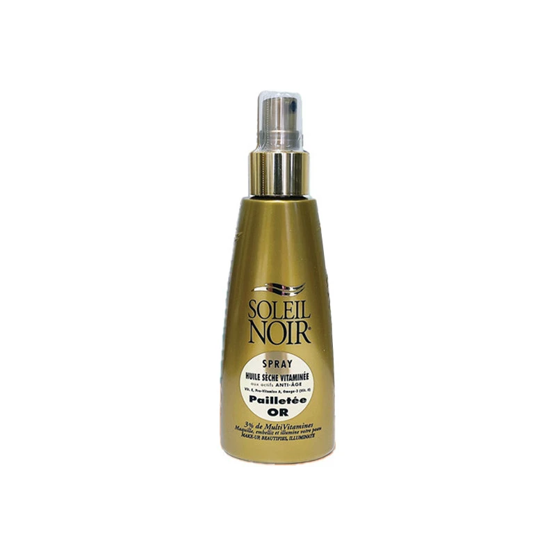 Soleil Noir Spray Huile Sèche Vitaminée Pailletée Or 150ml 3 Soleil Noir Spray Huile Sèche Vitaminée Pailletée Or 150ml