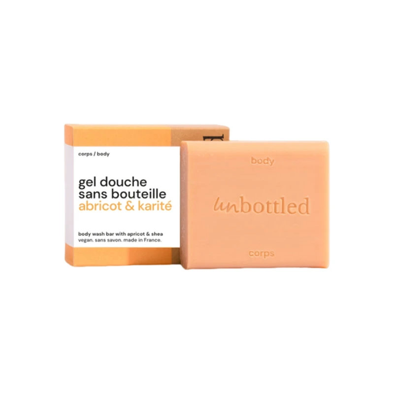 Unbottled Gel Douche Sans Bouteille Abricot & Karité 110gr 3 Unbottled Gel Douche Sans Bouteille Abricot & Karité 110gr