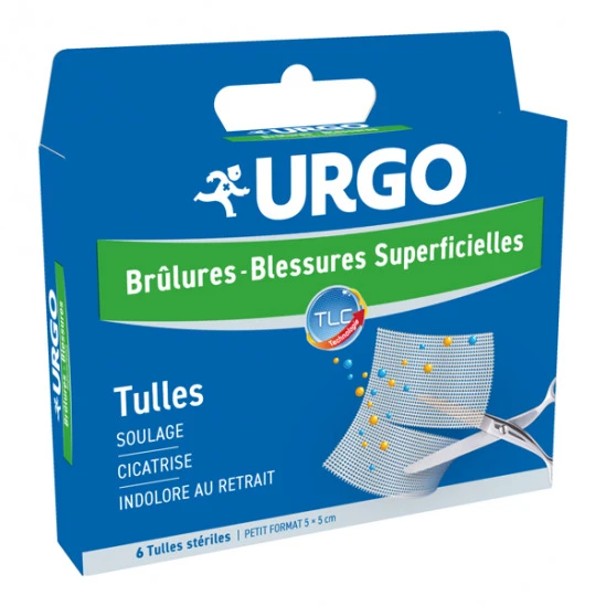 Urgo Brûlures 6 Tulles Stériles Petit Format 5x5cm 3 Urgo Brûlures 6 Tulles Stériles Petit Format 5x5cm