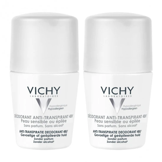 Vichy Déodorant Anti-transpirant 48h Peau Sensible 2x50ml 3 Vichy Déodorant Anti-transpirant 48h Peau Sensible 2x50ml