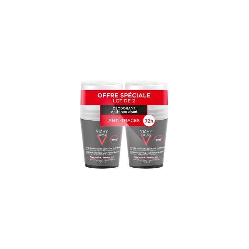 Vichy Déodorant Roll On 72H Invisible Resist 2x50Ml 3 Vichy Déodorant Roll On 72H Invisible Resist 2x50Ml